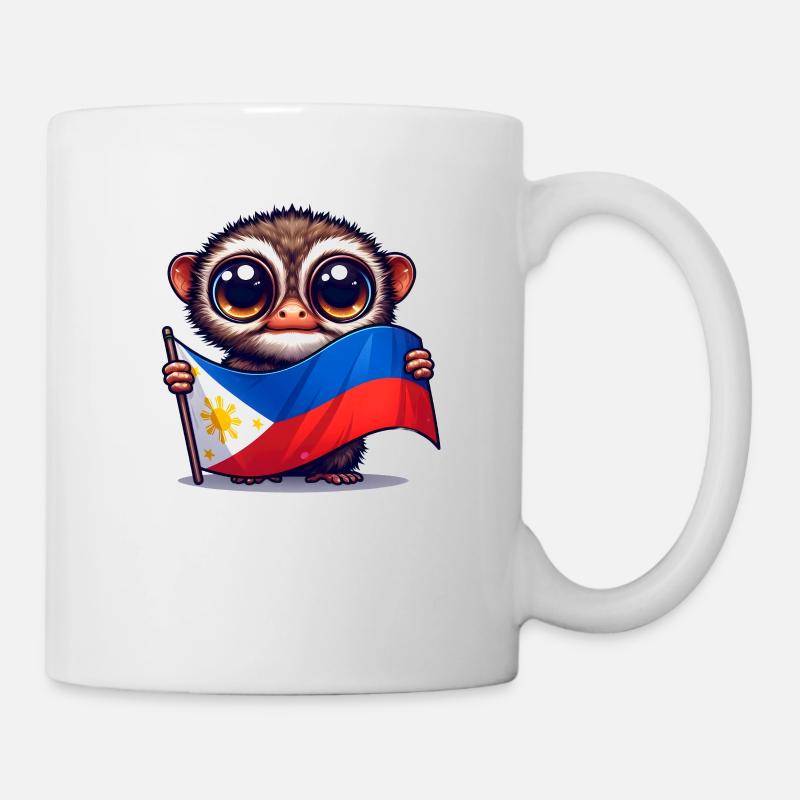 Tarsier mit philippinischer Flagge - Tasse - Weiß