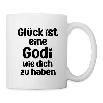 Glück ist es eine Godi wie dich zu haben Patentant - Tasse - Weiß - Rechts