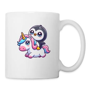Un pingouin sur une licorne - Mug blanc - blanc - Droite