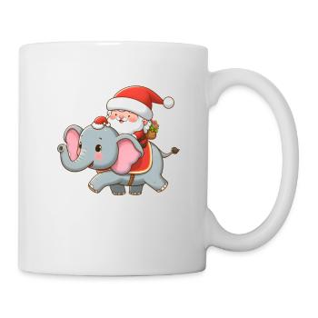 Cute Santa Claus on elephant - Mug - white - Right
