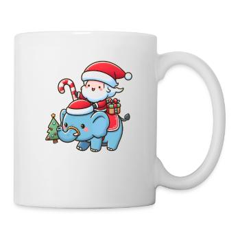 Cute Santa Claus on elephant - Mug - white - Right