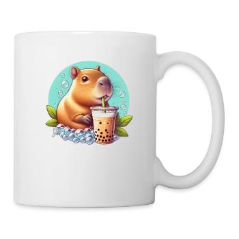 Capybara genießt Bubble Tea - Tasse - Weiß - Rechts