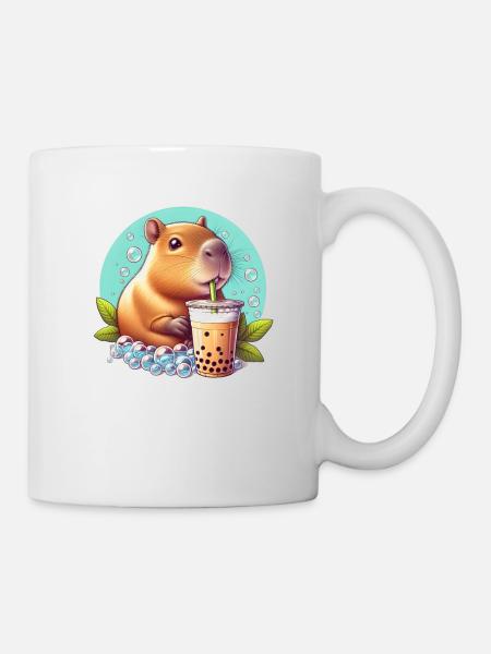 Capybara genießt Bubble Tea - Tasse - Weiß