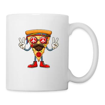 Pizza hippie avec signe de paix - Mug blanc - blanc - Droite