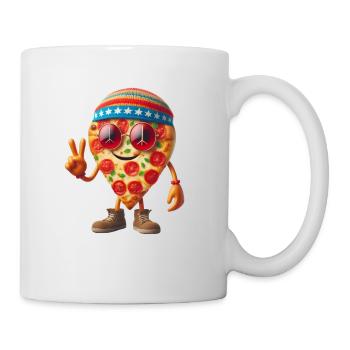 Pizza hippie avec signe de paix - Mug blanc - blanc - Droite