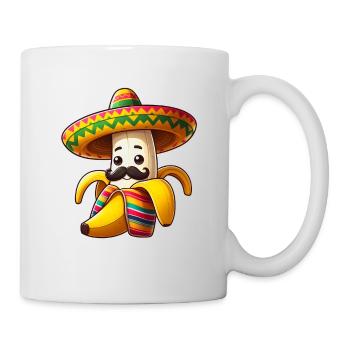 Cinco de Mayo Banane mit Schnurrbart - Tasse - Weiß - Rechts