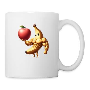 Muskelbanane mit Monsterapfe - Tasse - Weiß - Rechts