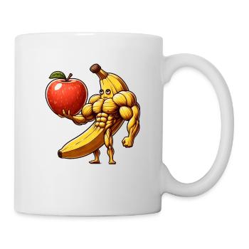 Muskelbanane mit Monsterapfe - Tasse - Weiß - Rechts