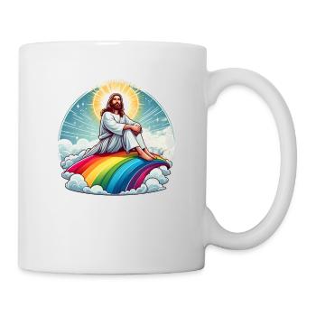 Jesus auf Regenbogen - Tasse - Weiß - Rechts