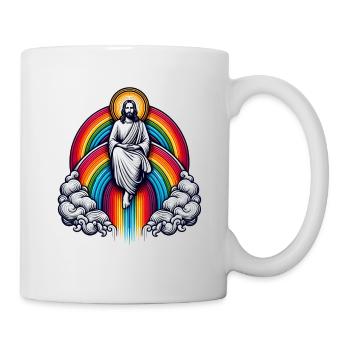 Jesus on a rainbow - Mug - white - Right