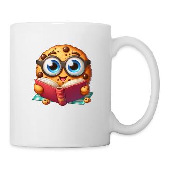 Cookie liest Buch - Tasse - Weiß - Rechts