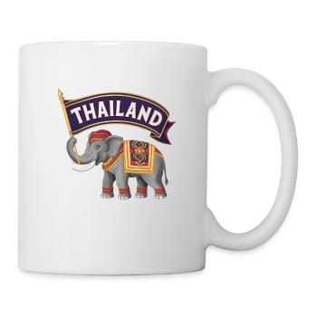 Fier éléphant de Thaïlande - Mug blanc - blanc - Droite