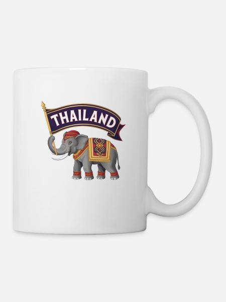 Stolzer Elefant aus Thailand - Tasse - Weiß