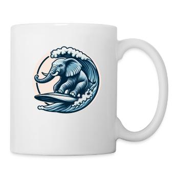 Surfing elephant - Mug - white - Right