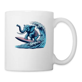 Surfing elephant - Mug - white - Right