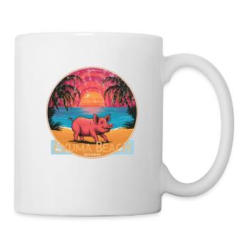 Schwein im Exuma Bahamas Sonnenuntergang - Tasse - Weiß - Rechts
