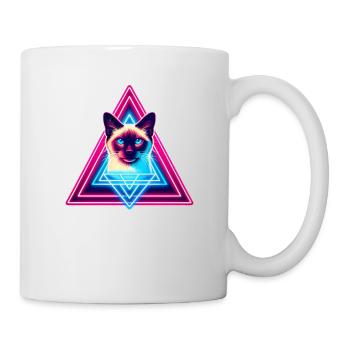 Siamesische Katze im 80er Style Dreieck - Tasse - Weiß - Rechts