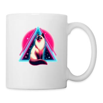 Siamesische Katze im 80er Style Dreieck - Tasse - Weiß - Rechts