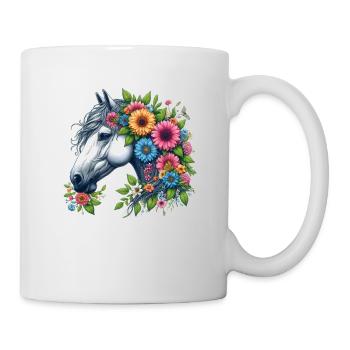 Flowery horse in the garden - Mug - white - Right