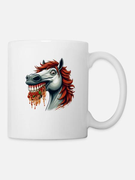 Pasta-Liebhaber-Pferd - Tasse - Weiß