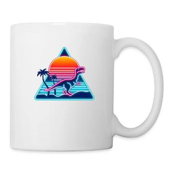 Dinosaure rétro dans le Triangle des années 80 - Mug blanc - blanc - Droite