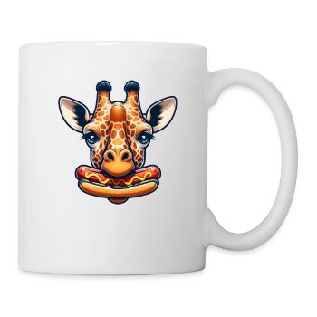 Giraffe enjoys hot dog - Mug - white - Right