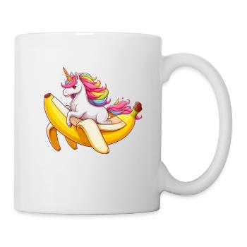 Einhorn reitet Banane - Tasse - Weiß - Rechts