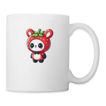 Panda en costume de fraise - Mug blanc - blanc - Droite
