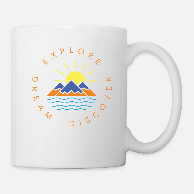 Berge Sonne Wanderer Bergsteiger Outdoor - Tasse - Weiß