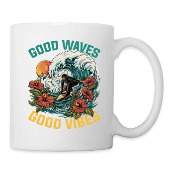Surfeur Surfing Cadeau Fleurs Sun Surfing - Mug blanc - blanc - Droite