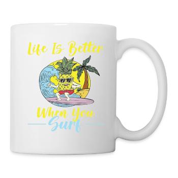 Aloha Surfer Hawai Palmen Surfen Wellenreiter - Tasse - Weiß - Rechts