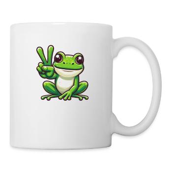 Friedensfrosch - Inspirierendes Motiv - Tasse - Weiß - Rechts