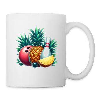 Bowling ball and pineapple - Mug - white - Right