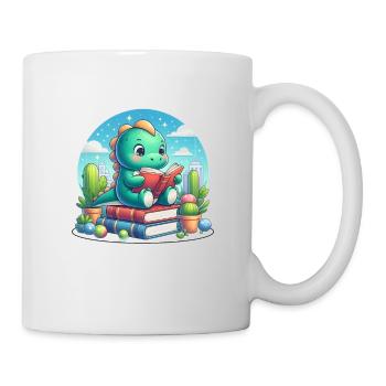 Reading dinosaur - Mug - white - Right