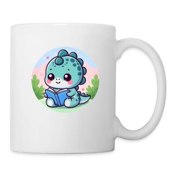 Reading dinosaur - Mug - white - Right