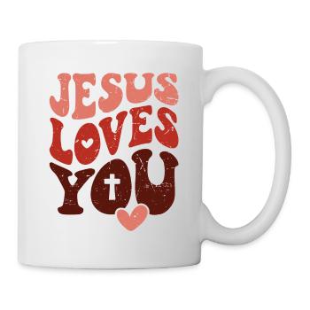 Jésus t’aime t’aime Verset biblique chrétien - Mug blanc - blanc - Droite