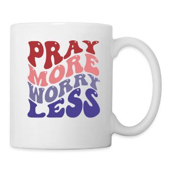 Priez plus Inquiétez-vous moins Priez Prière Verset biblique Jésus - Mug blanc - blanc - Droite