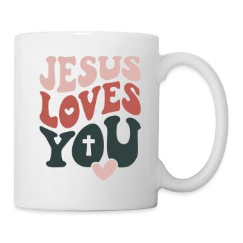 Jésus t’aime, t’aime, Design chrétien - Mug blanc - blanc - Droite