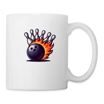 Brennende Bowlingkugel - Tasse - Weiß - Rechts