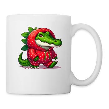 Crocodile en costume de fraise - Mug blanc - blanc - Droite