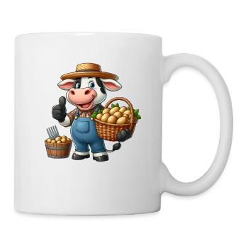 Erntekuh Frische Kartoffeln vom Feld - Tasse - Weiß - Rechts
