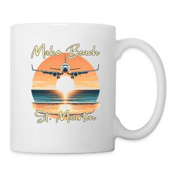 Airplane show over Maho Beach - Mug - white - Right