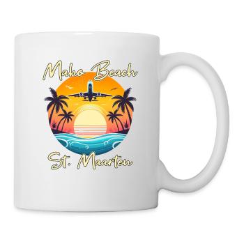 Airplane show over Maho Beach - Mug - white - Right