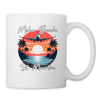 Airplane show over Maho Beach - Mug - white - Right
