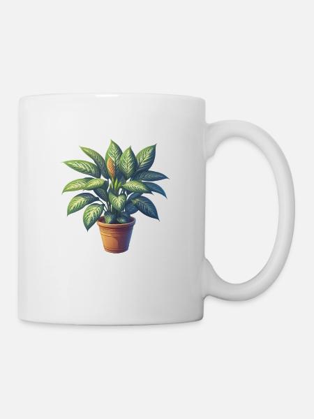 Dieffenbachia-Pflanze im Topf - Tasse - Weiß