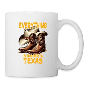 Grandes chaussures de cow-boy et chapeau - Mug blanc - blanc - Droite