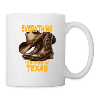 Grandes chaussures de cow-boy et chapeau - Mug blanc - blanc - Droite