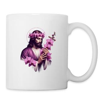 Jésus aux orchidées pourpres - Mug blanc - blanc - Droite