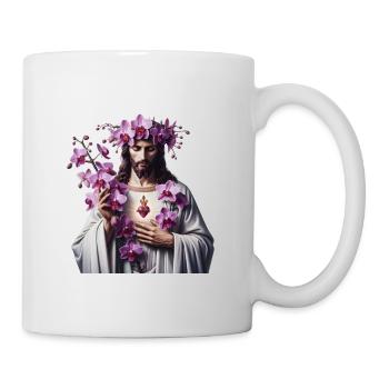 Jésus aux orchidées pourpres - Mug blanc - blanc - Droite