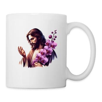 Jésus aux orchidées pourpres - Mug blanc - blanc - Droite